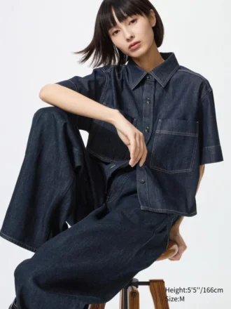 Camicie boxy in denim da donna | Maniche corte