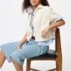 Camicie boxy in denim da donna | Maniche corte Camicie boxy in denim da donna | Maniche corte
