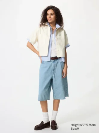 Camicie boxy in denim da donna | Maniche corte