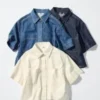 Camicie boxy in denim da donna | Maniche corte Camicie boxy in denim da donna | Maniche corte
