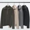 Camicie da donna in jersey spazzolato con mezza zip Camicie da donna in jersey spazzolato con mezza zip