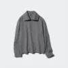 Camicie da donna in jersey spazzolato con mezza zip Camicie da donna in jersey spazzolato con mezza zip