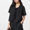 Camicie da donna in misto lino con collo aperto | Maniche corte Camicie da donna in misto lino con collo aperto | Maniche corte