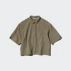Camicie da donna in nylon a pantaloncini dal taglio squadrato | Maniche corte Camicie da donna in nylon a pantaloncini dal taglio squadrato | Maniche corte