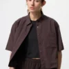Camicie da donna in nylon a pantaloncini dal taglio squadrato | Maniche corte Camicie da donna in nylon a pantaloncini dal taglio squadrato | Maniche corte