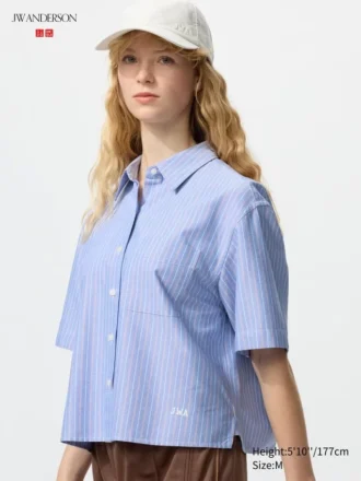 Camicie da donna Oxford Boxy a maniche corte | A righe