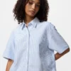 Camicie da donna Oxford Boxy a maniche corte | A righe Camicie da donna Oxford Boxy a maniche corte | A righe
