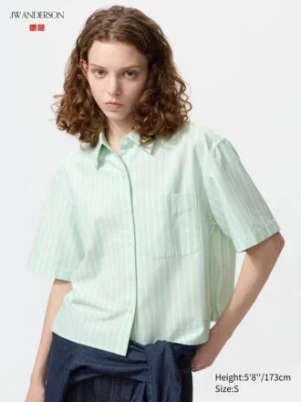 Camicie da donna Oxford Boxy a maniche corte | A righe