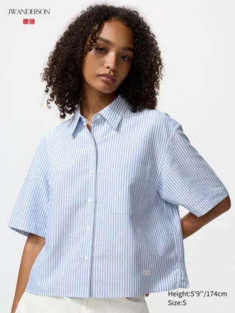 Camicie da donna Oxford Boxy a maniche corte | A righe