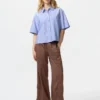 Camicie da donna Oxford Boxy a maniche corte | A righe Camicie da donna Oxford Boxy a maniche corte | A righe