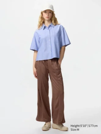 Camicie da donna Oxford Boxy a maniche corte | A righe