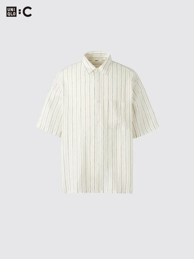Camicie oversize da uomo in Premium Linen | Maniche corte | A righe Camicie oversize da uomo in Premium Linen | Maniche corte | A righe