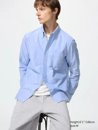 Camicie slim da uomo in stile Oxford