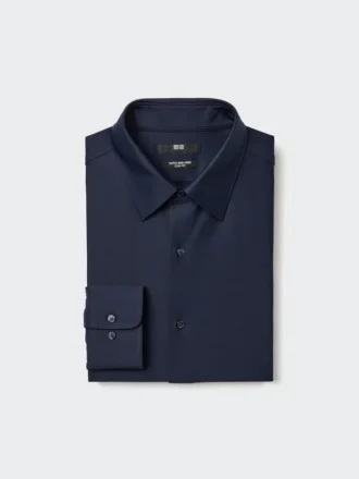Camicie slim in jersey super non stirabile da uomo | Colletto regolare