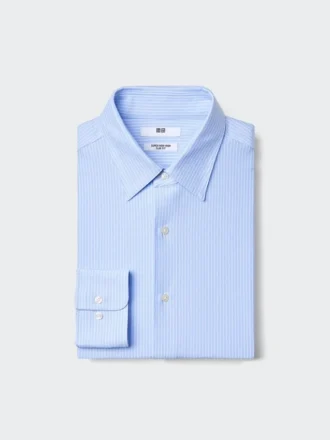 Camicie slim in jersey super non stirabile da uomo | Colletto regolare | A righe