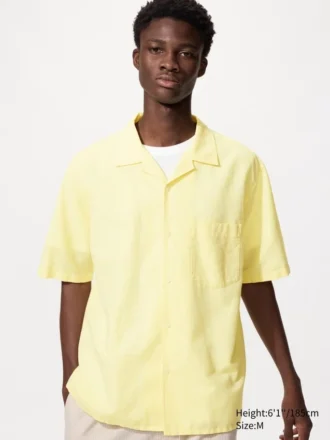 Camicie unisex in cotone e lino | Maniche corte in pantaloncini