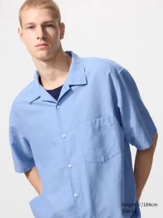 Camicie unisex in cotone e lino | Maniche corte in pantaloncini