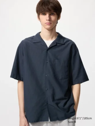 Camicie unisex in cotone e lino | Maniche corte in pantaloncini