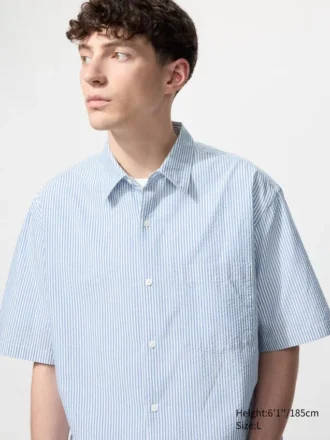 Camicie unisex in seersucker | Maniche corte | A righe