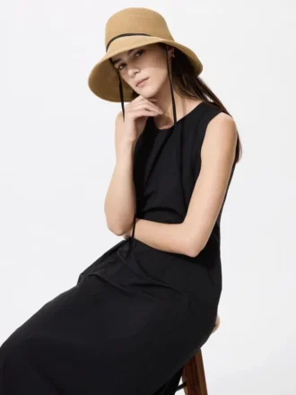 Cappelli da donna con protezione UV regolabile in treccia di carta