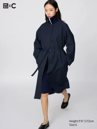 Cappotto lungo da donna senza colletto