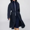 Cappotto lungo da donna senza colletto Cappotto lungo da donna senza colletto