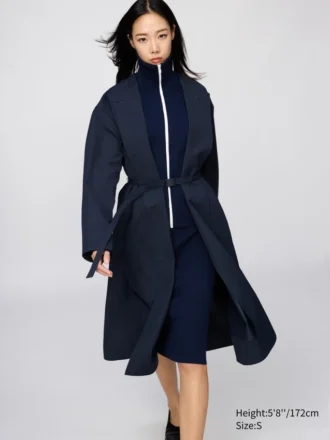 Cappotto lungo da donna senza colletto