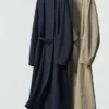 Cappotto lungo da donna senza colletto Cappotto lungo da donna senza colletto
