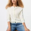 Cardigan a pantaloncini in lana merino da donna