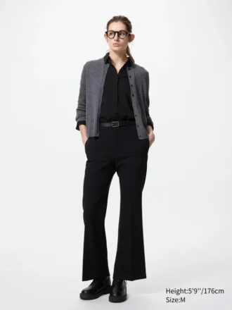 Cardigan a pantaloncini in lana merino da donna