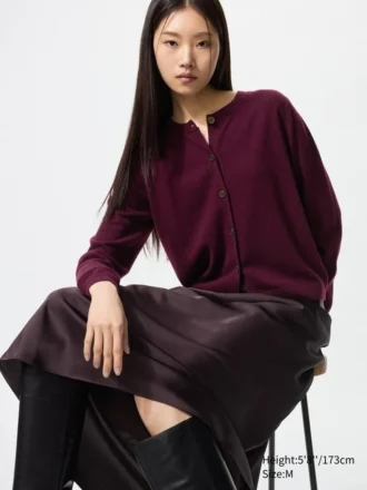 Cardigan corto da donna in cashmere in pantaloncini