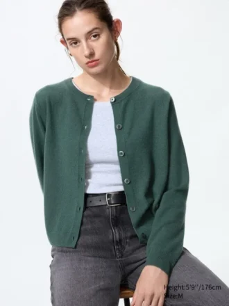 Cardigan corto da donna in cashmere in pantaloncini
