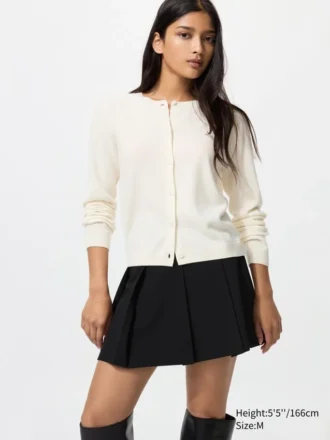 Cardigan corto da donna in cashmere in pantaloncini