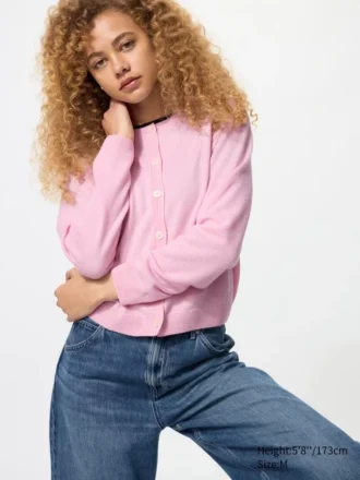 Cardigan corto da donna in cashmere in pantaloncini