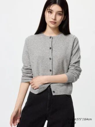 Cardigan corto da donna in cashmere in pantaloncini