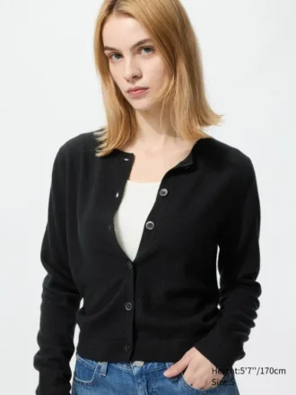 Cardigan corto da donna in cashmere in pantaloncini