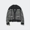 Cardigan corto da donna in filato Souffle Yarn | A righe | Scollo a V