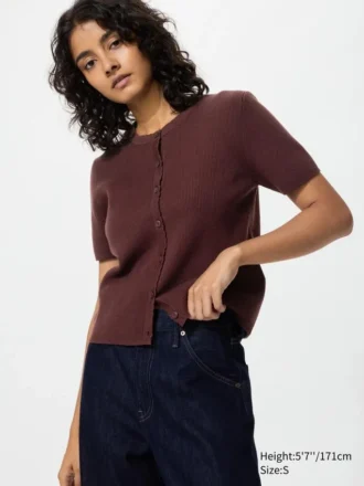 Cardigan da donna con bordi smerlati