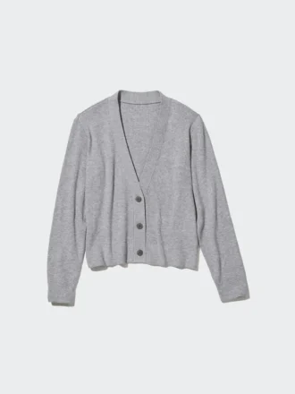 Cardigan da donna in maglia a coste lavabile