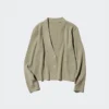 Cardigan da donna in maglia a coste lavabile Cardigan da donna in maglia a coste lavabile