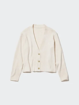 Cardigan da donna in maglia a coste lavabile