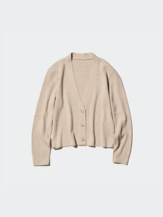 Cardigan da donna in maglia a coste lavabile