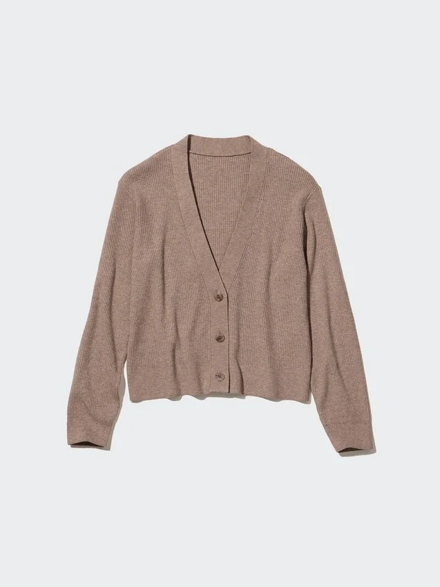 Cardigan da donna in maglia a coste lavabile Cardigan da donna in maglia a coste lavabile