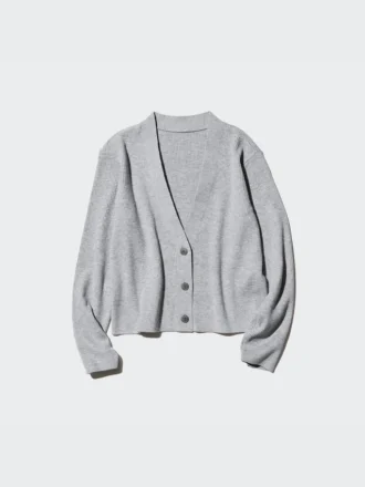 Cardigan da donna in maglia a coste lavabile