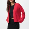 Cardigan da donna in morbido cotone con scollo a V Cardigan da donna in morbido cotone con scollo a V