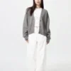 Cardigan da donna in morbido cotone con scollo a V Cardigan da donna in morbido cotone con scollo a V