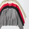 Cardigan da donna in morbido cotone con scollo a V Cardigan da donna in morbido cotone con scollo a V
