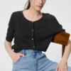 Cardigan da donna in pizzo trasparente | Maniche corte in pantaloncini Cardigan da donna in pizzo trasparente | Maniche corte in pantaloncini