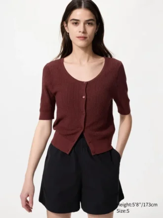 Cardigan da donna in pizzo trasparente | Maniche corte in pantaloncini