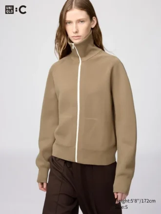 Cardigan da donna lavabile con zip integrale e lavorazione a coste Milano
